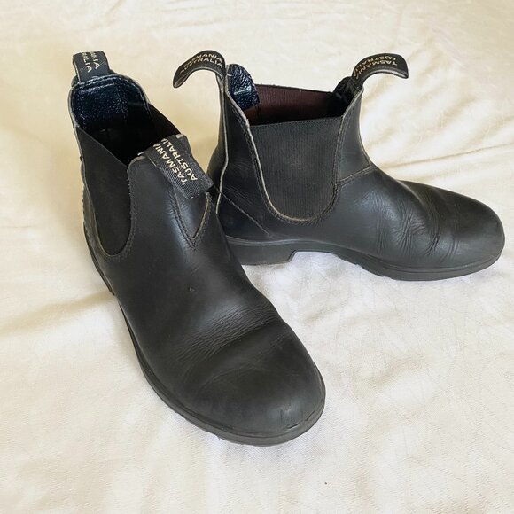 Blundstone Chelsea Boots Womens 8 AU 5 Black Leather Pull On - Picture 1 of 11